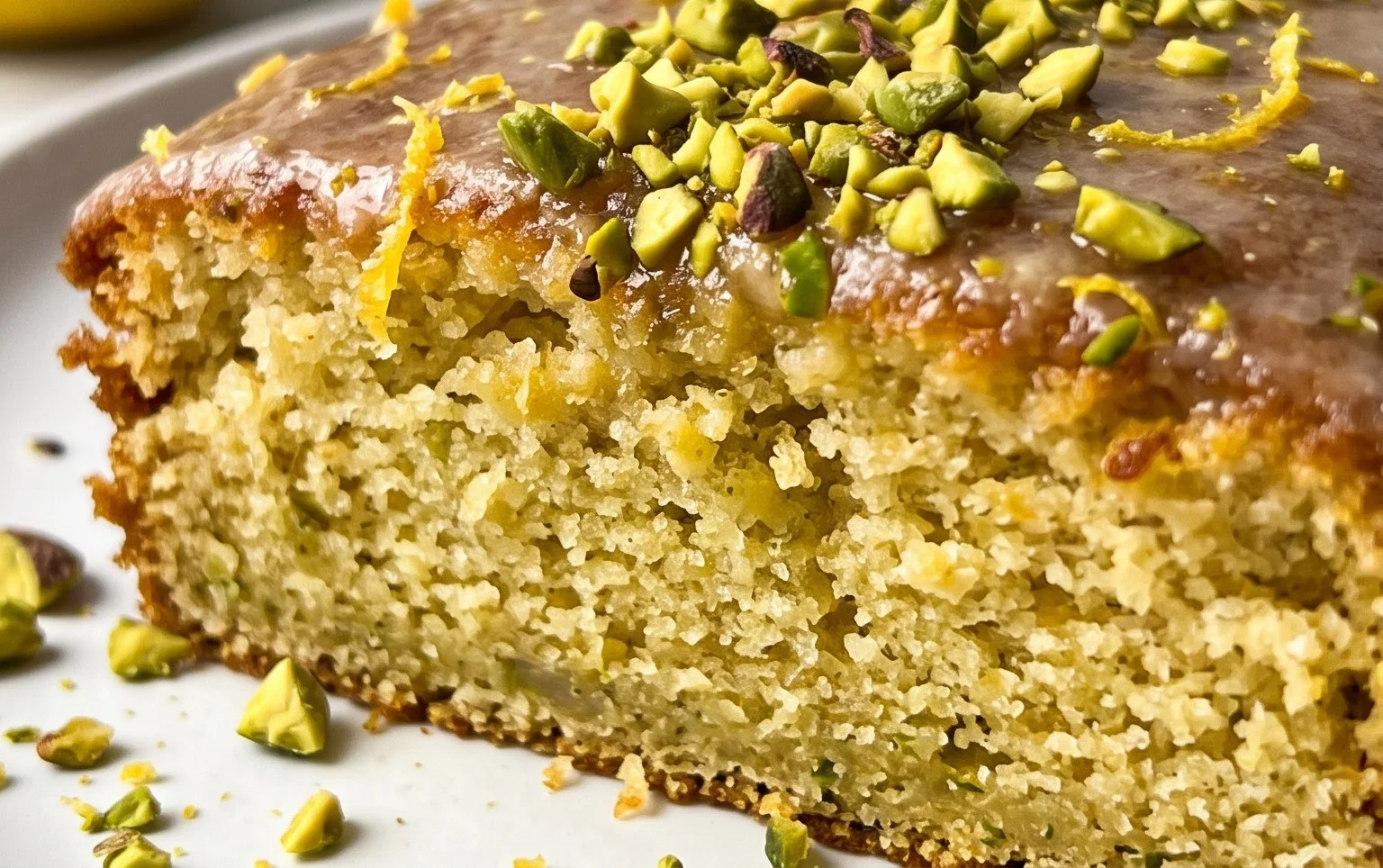 Vegan Olive Oil Cake with Lemon and Pistachio